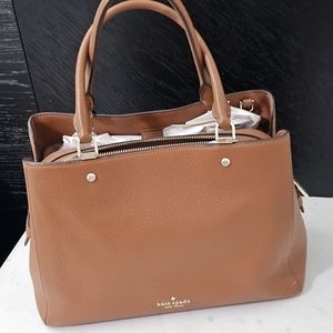 Large Kate Spade Leather Leila Triple Compartment Handbag